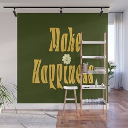 Make happiness # summer retro olive Wall Mural