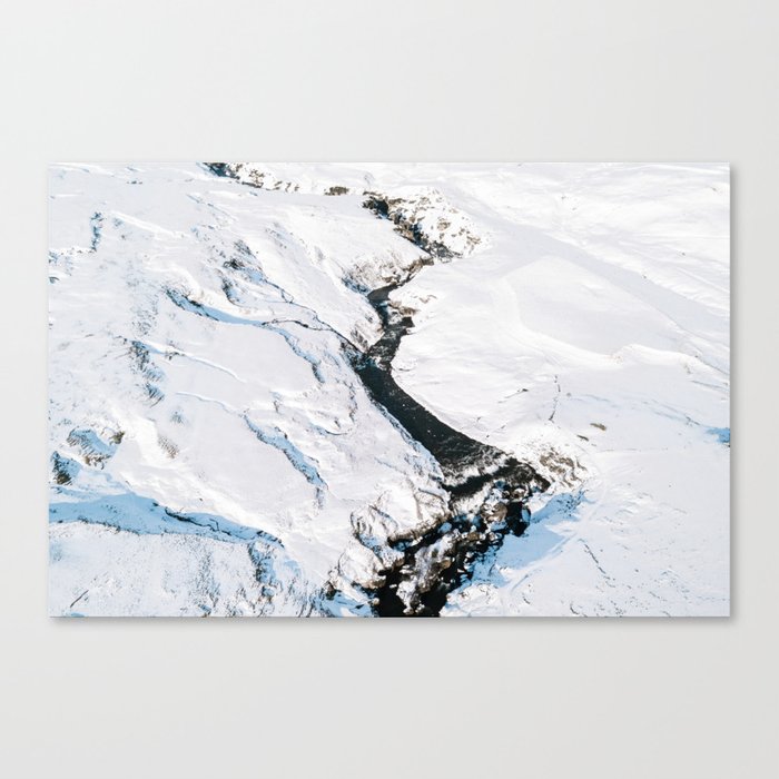 River in winter in Iceland - Landscape Photography Canvas Print