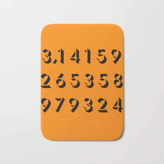 Pi - 3,14 -Orange Bath Mat