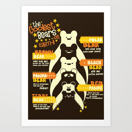 The Coolest Bear on Earth Art Print