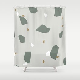 Shape and Color Study: Terrazzo + Stone Shower Curtain