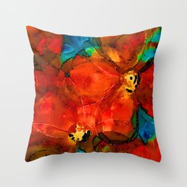 Garden Spirits - Vibrant Red Poppies Flowers By Sharon Cummings Throw Pillow