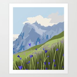 Swiss Alps Mountains Art Print