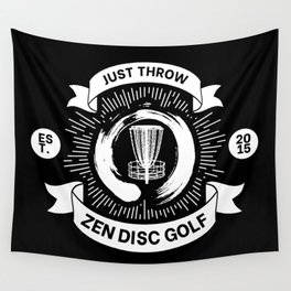 Zen Disc Golf Just Throw Ribbons Wall Tapestry