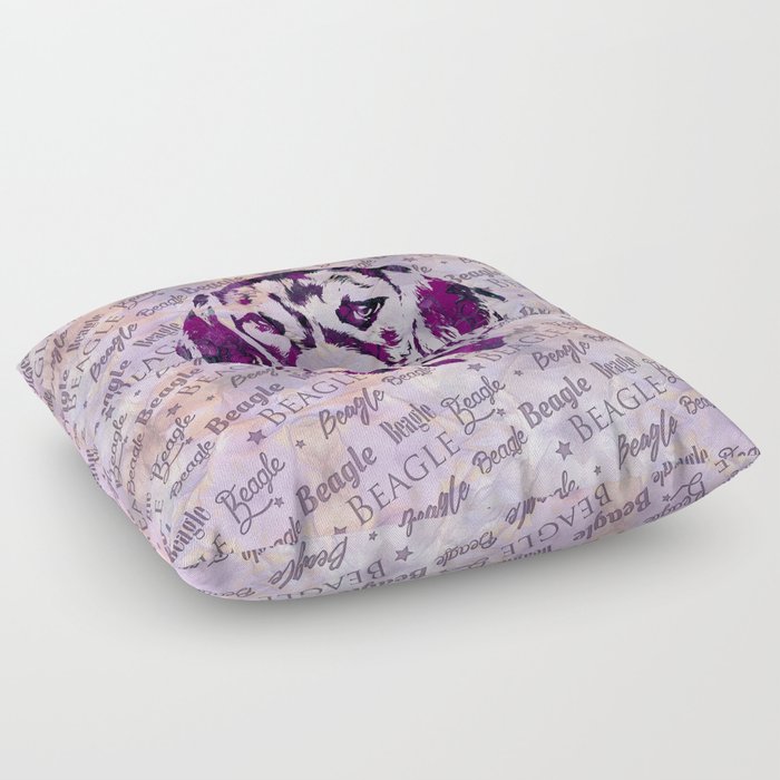 Beagle Dog Digital Art Floor Pillow By K9printart