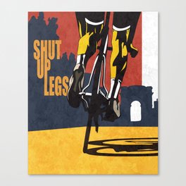 Retro Tour de France Cycling Illustration Poster: Shut Up Legs Canvas Print