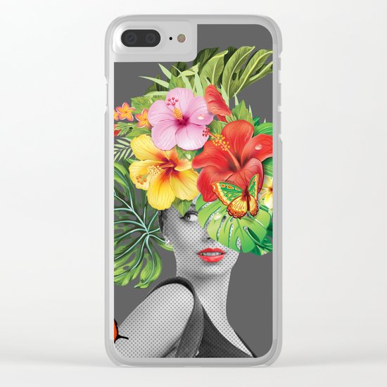 woman floral Clear iPhone Case