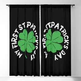 My First St Patricks Day Cute Baby Shamrock Blackout Curtain