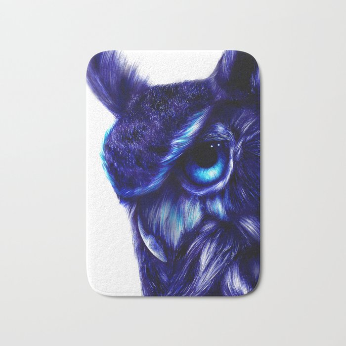 Crazy Owl By LegacyArt86 Bath Mat