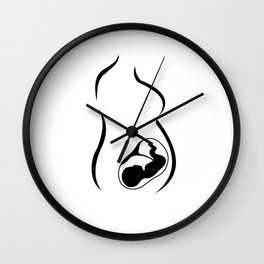 Pregnant Mother with a baby in womb- gift for mothers day, mother to be Wall Clock