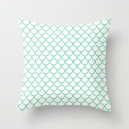 Scales (Mint & White Pattern) Throw Pillow