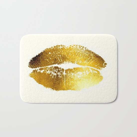 Lips Gold Bath Mat