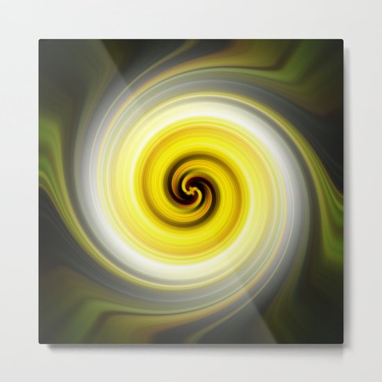Twirl Yellow Metal Print