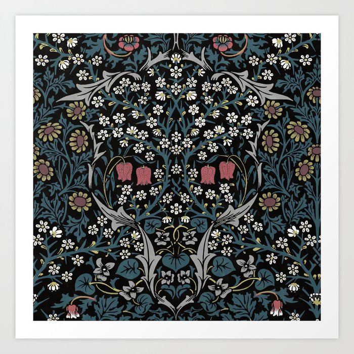 William Morris Blackthorn Art Nouveau Floral Pattern Art Print