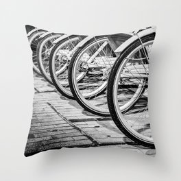 Bike / Black and White / Photography Throw Pillow