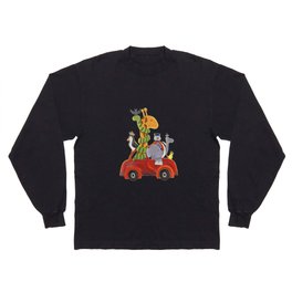 Wildlife Day - Animals on a Road Trip Painting  Long Sleeve T-shirt