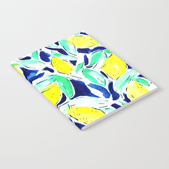 Bold Lemons Blue Notebook