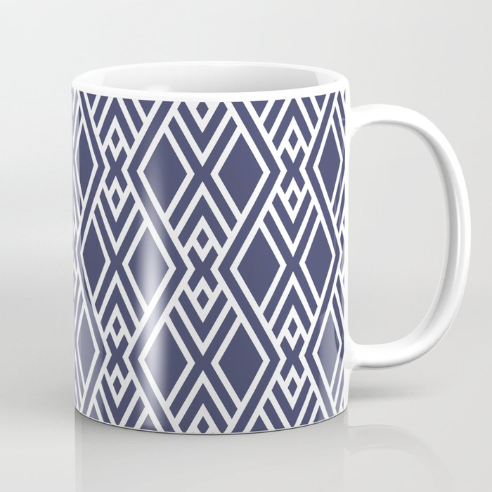 Navy and White Tessellation Line Pattern 39 Pairs DE 2022 Trending Color Singing the Blues DET576 Coffee Mug