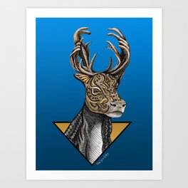 Caribou (Reindeer) Totem Art Print | Zentangleanimals, Coloredpencil, Zentangle, Mammal, Animallover, Drawing, Trippyart, Wildlife, Hippie, Deer 