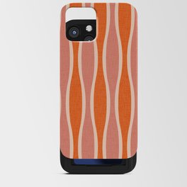 Retro Tiki Pin Stripes 328 Orange Pink and Beige iPhone Card Case