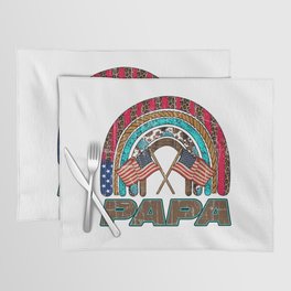 Papa american flags Fathersday 2022 gifts Placemat