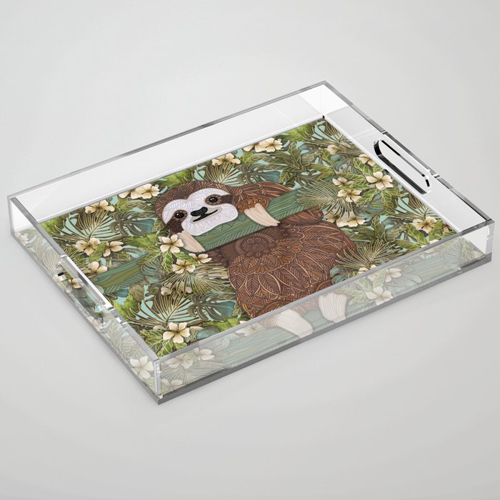 Tropical Sloth Acrylic Tray