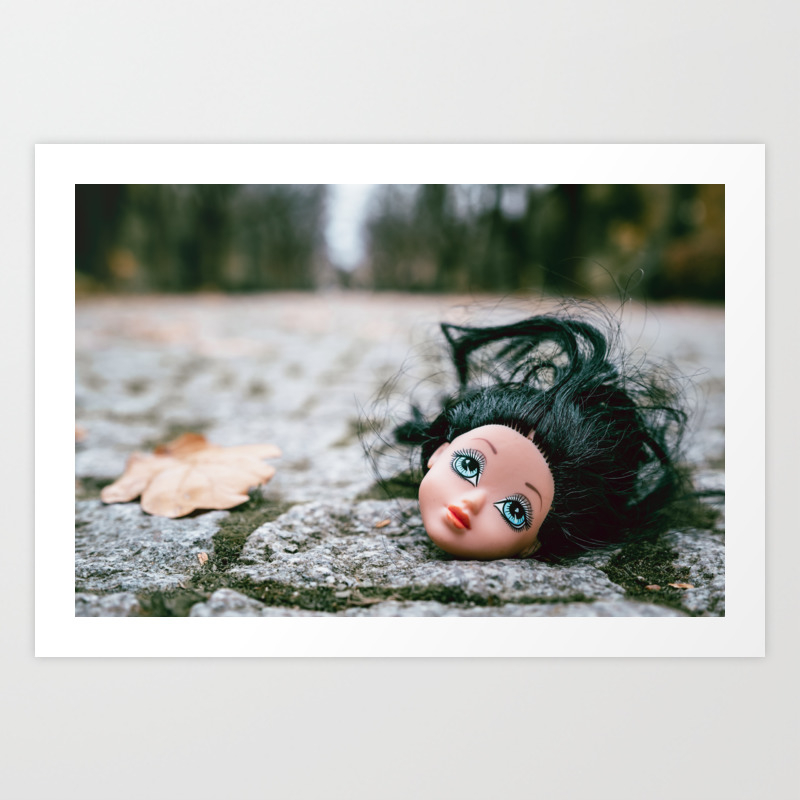Weird, sad doll head abandoned in the park Art Print by This Beautiful  Keyhole | Society6