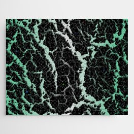 Cracked Space Lava - Mint/White Jigsaw Puzzle