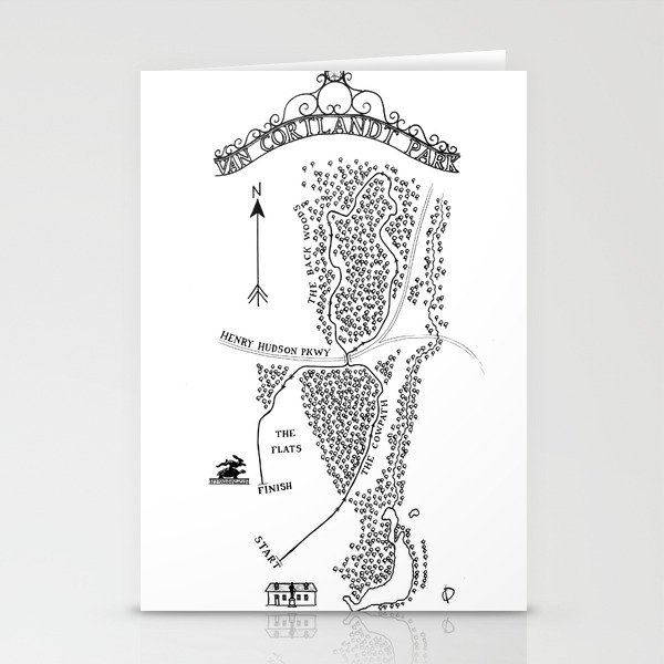 Van Cortlandt Park Cross-Country Course Map Stationery Cards