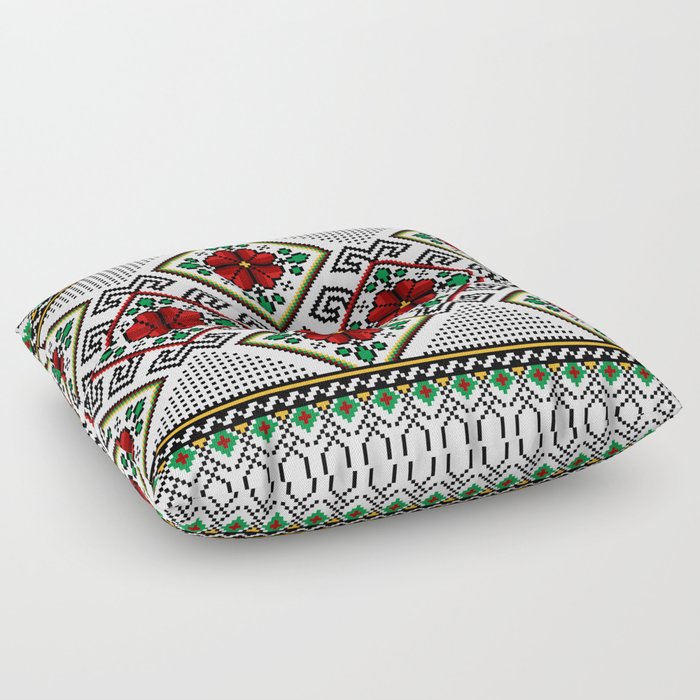 ukrainian folk seamless pattern Floor Pillow