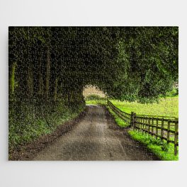 Great Britain Photography - Dirt Road Under The Trees On The Countryside Jigsaw Puzzle