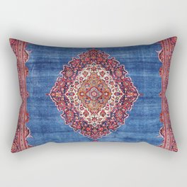 Silk Kashan Central Persian Rug Print Rectangular Pillow