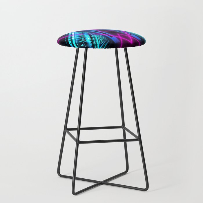 Neon landscape: Pink Triangles Bar Stool