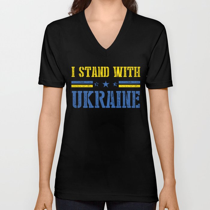 I Stand With Ukraine V Neck T Shirt