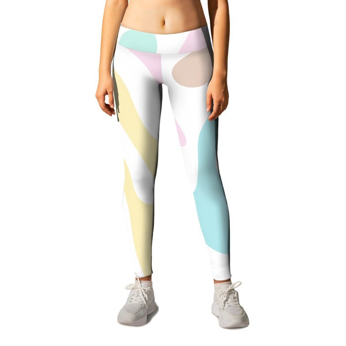 2 Abstract Shapes Pastel Background 220729 Valourine Design Leggings