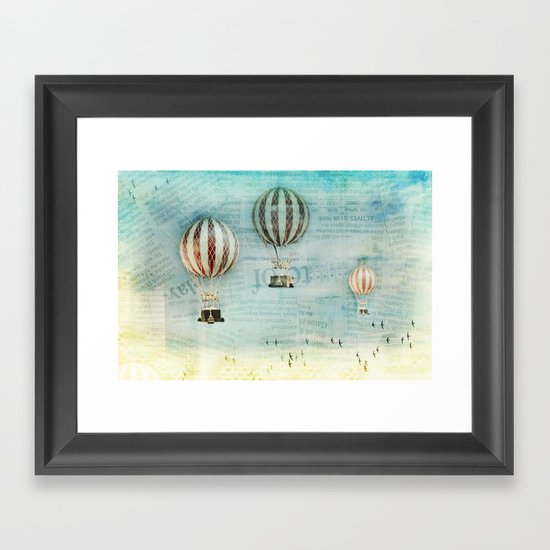 drifting _ hot air balloons Framed Art Print