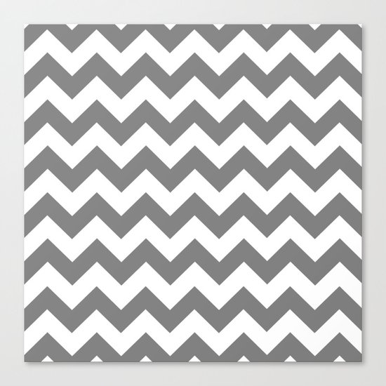 Chevron (Gray/White) Canvas Print