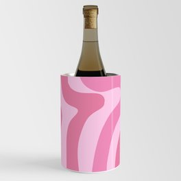 blush pink modern retro liquid swirl abstract pattern Wine Chiller