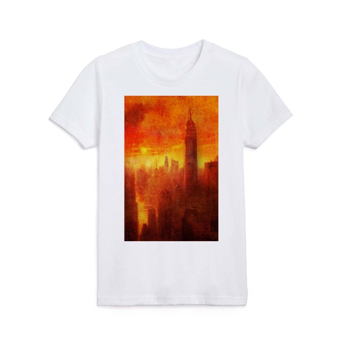 Sunset over New York Kids T Shirt