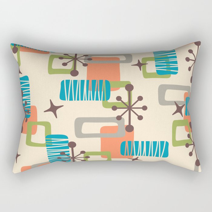 Mid Century Modern Atomic Decoration 243 Kitsch Rectangular Pillow