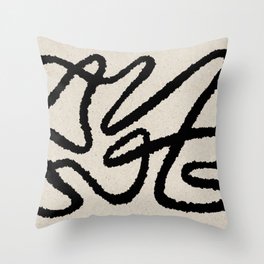 Line art abstract black 1 Throw Pillow