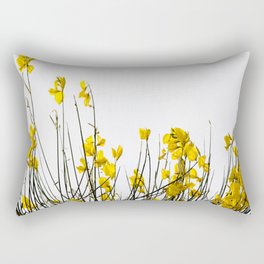 Minimal Garden -Yellow Version - Black Stems with Yellow Petals On White #decor #society6 #buyart Rectangular Pillow