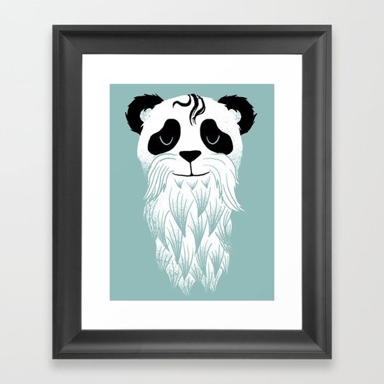 Panda Beard Framed Art Print