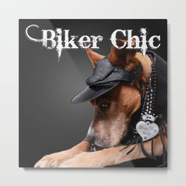 Biker Chic Metal Print | Dog, Glamour, Pitbull, Photo, Girl, Chic, Love 