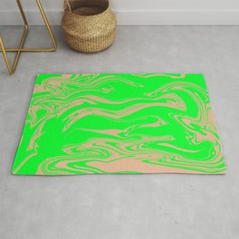 Green Beige Abstract Rug