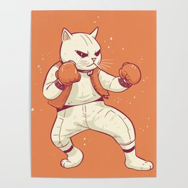 Cat kickboxing Poster