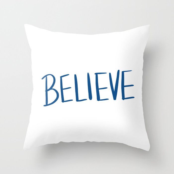 Believe Soccer Futbol Clear Throw Pillow