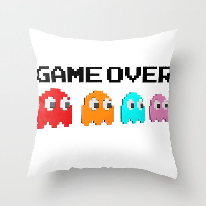 Pacman Game Over Throw Pillow