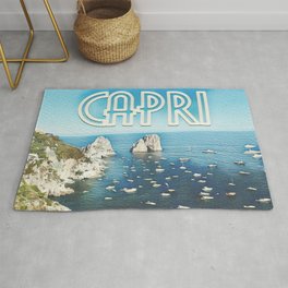 Capri, Italy - Colorful Italy vintage Area & Throw Rug