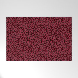 DEEP RED LEOPARD PRINT – Burgundy Red | Collection : Punk Rock Animal Prints | Welcome Mat
